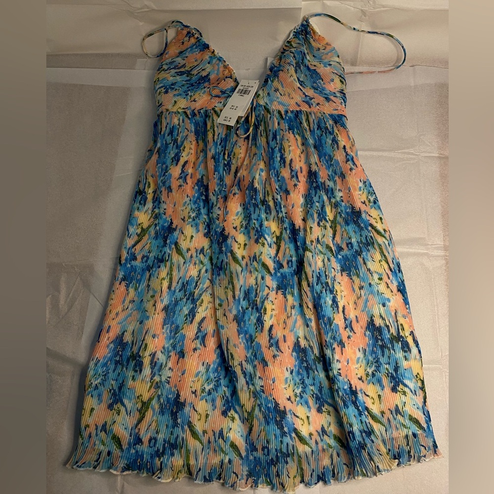 Plisse Ruched Babydoll Mini Dress